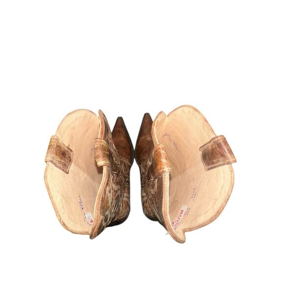 Rudel Brown Embroidered Western Pointed Toe Heeled Boots Style 2195 Size 7.5 E - Picture 8 of 10